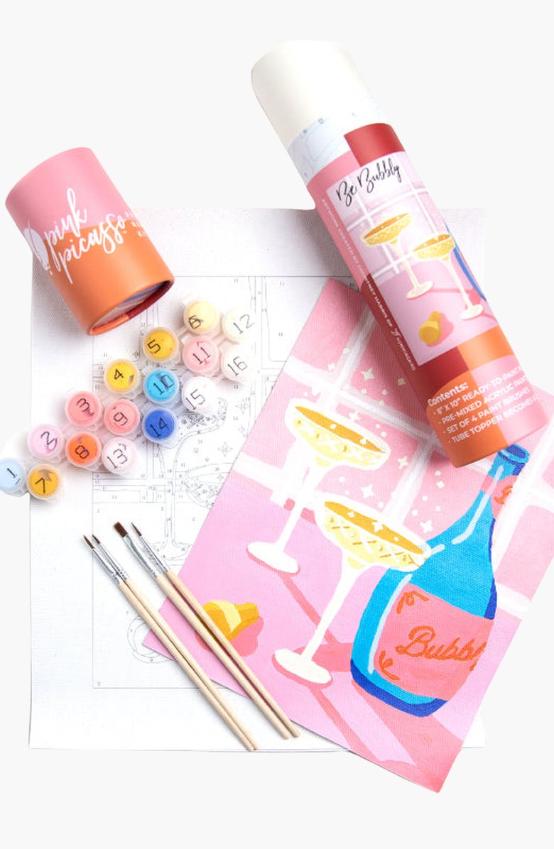 Pink Picasso Kits Be Bubbly Paint by Numbers Kit, Main, color, Pink Checkered