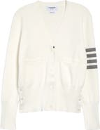 Thom Browne Milano Stitch V-Neck 4-Bar Cardigan