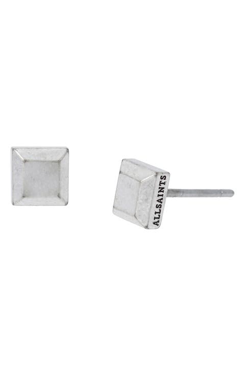 Men's Small Square Stud Earrings