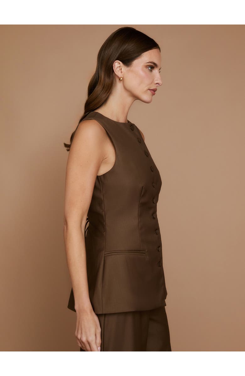 Six Stories Tailored Waistcoat, Alternate, color, Chocolate