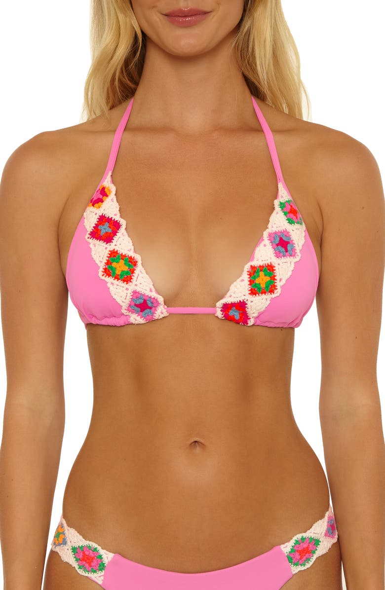 Isabella Rose 1969 Halter Triangle Swim Top, Main, color, Pinkie