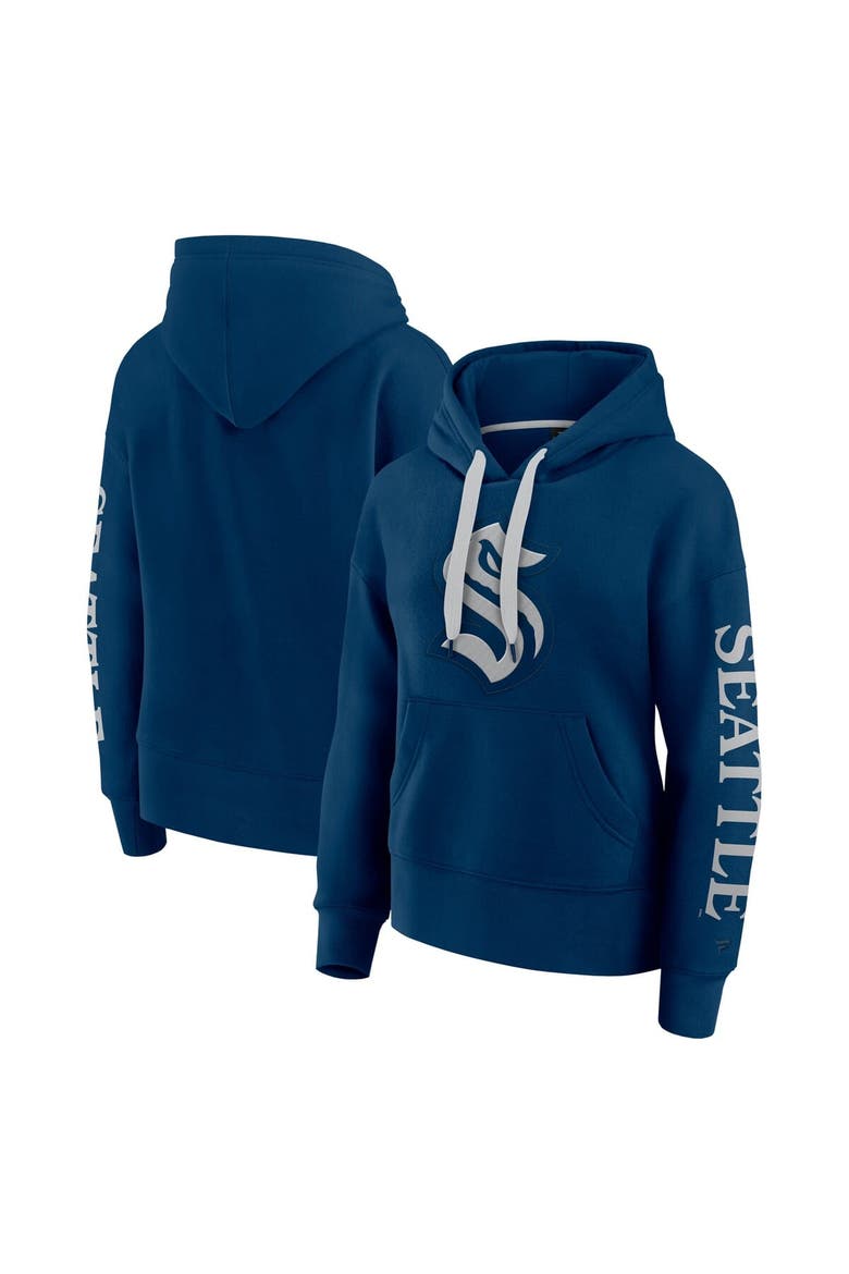 Women's Fanatics Deep Sea Blue Seattle Kraken Elements Next Pullover Hoodie, Alternate, color, Navy
