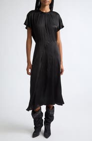 Isabel Marant Namsha Draped Satin Midi Dress