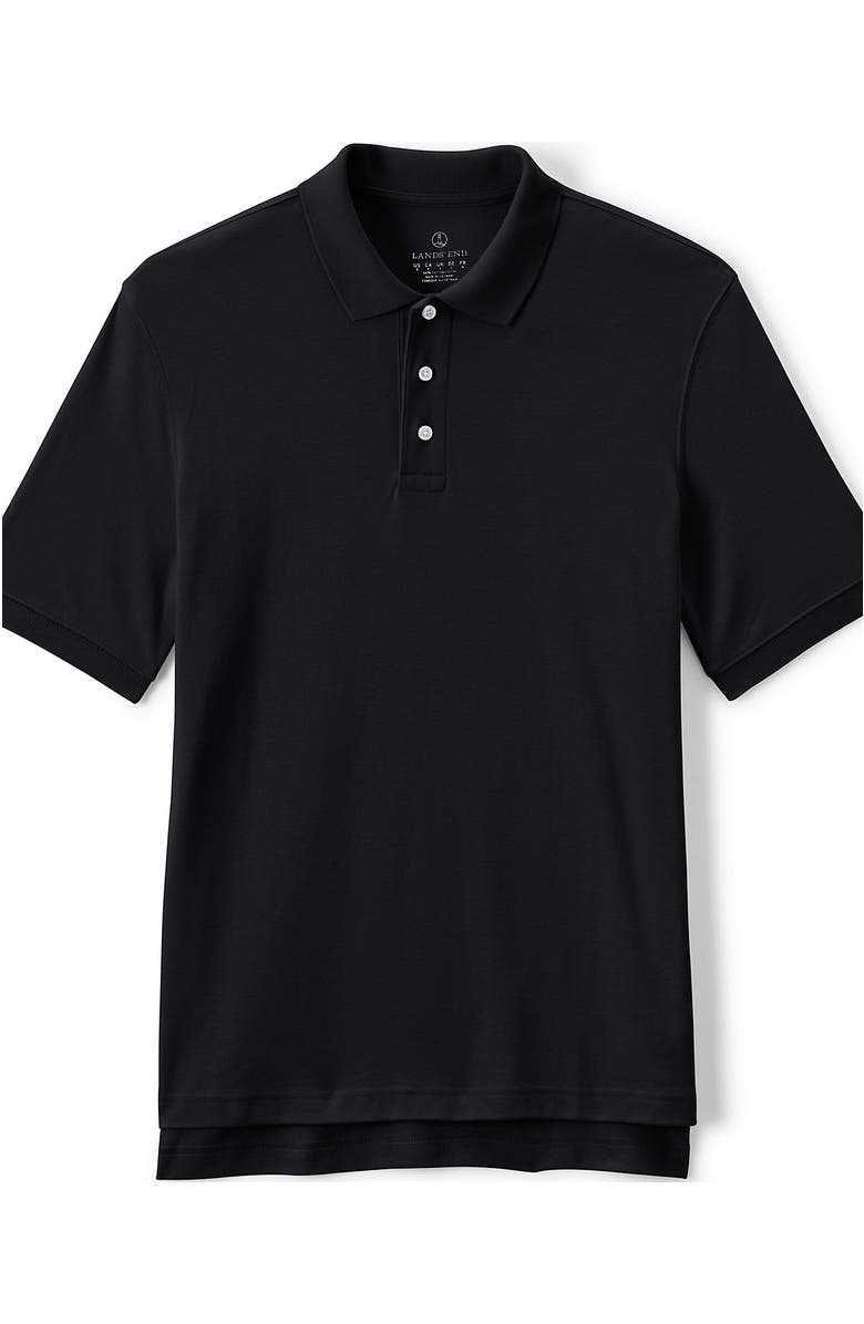 Lands' End School Uniform  Long Sleeve Interlock Polo Shirt, Alternate, color, Black