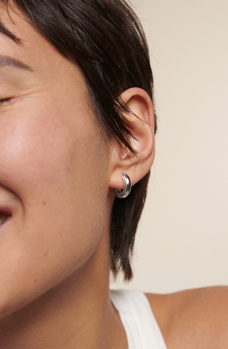 Monica Vinader Essential Tube Huggie Hoop Earrings, Alternate, color, Sterling Silver