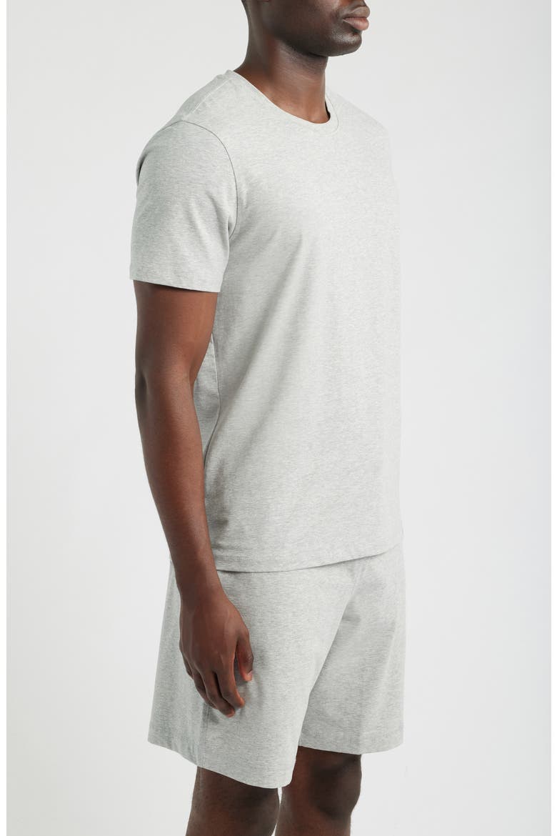 Cotton Blend Crewneck T-Shirt, Alternate, color, GREY HEATHER