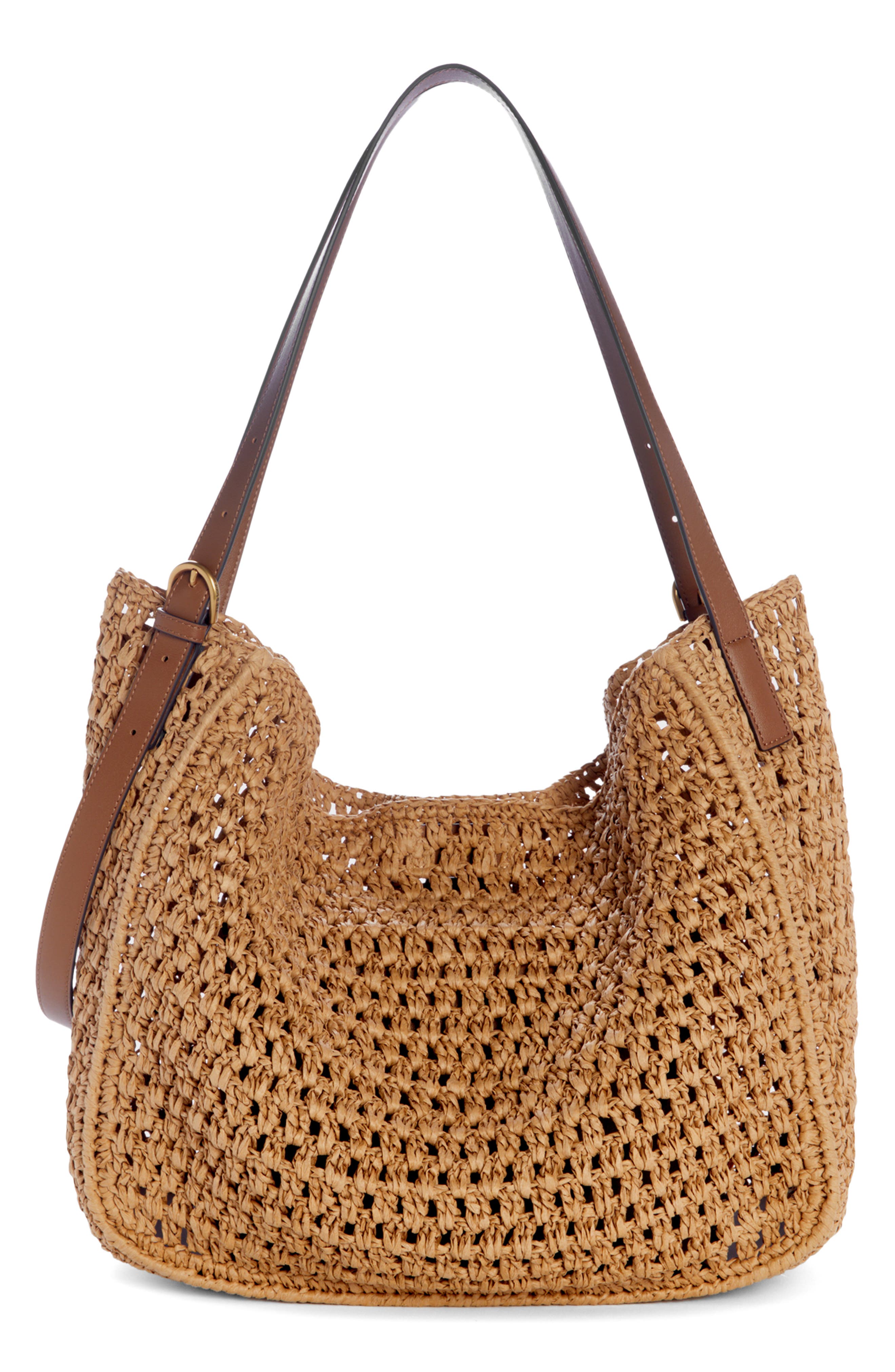 rag & bone Large River Straw Tote, Alternate, color, Nat