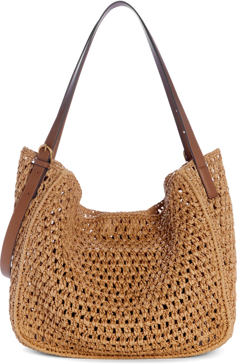 rag & bone Large River Straw Tote, Alternate, color, Nat