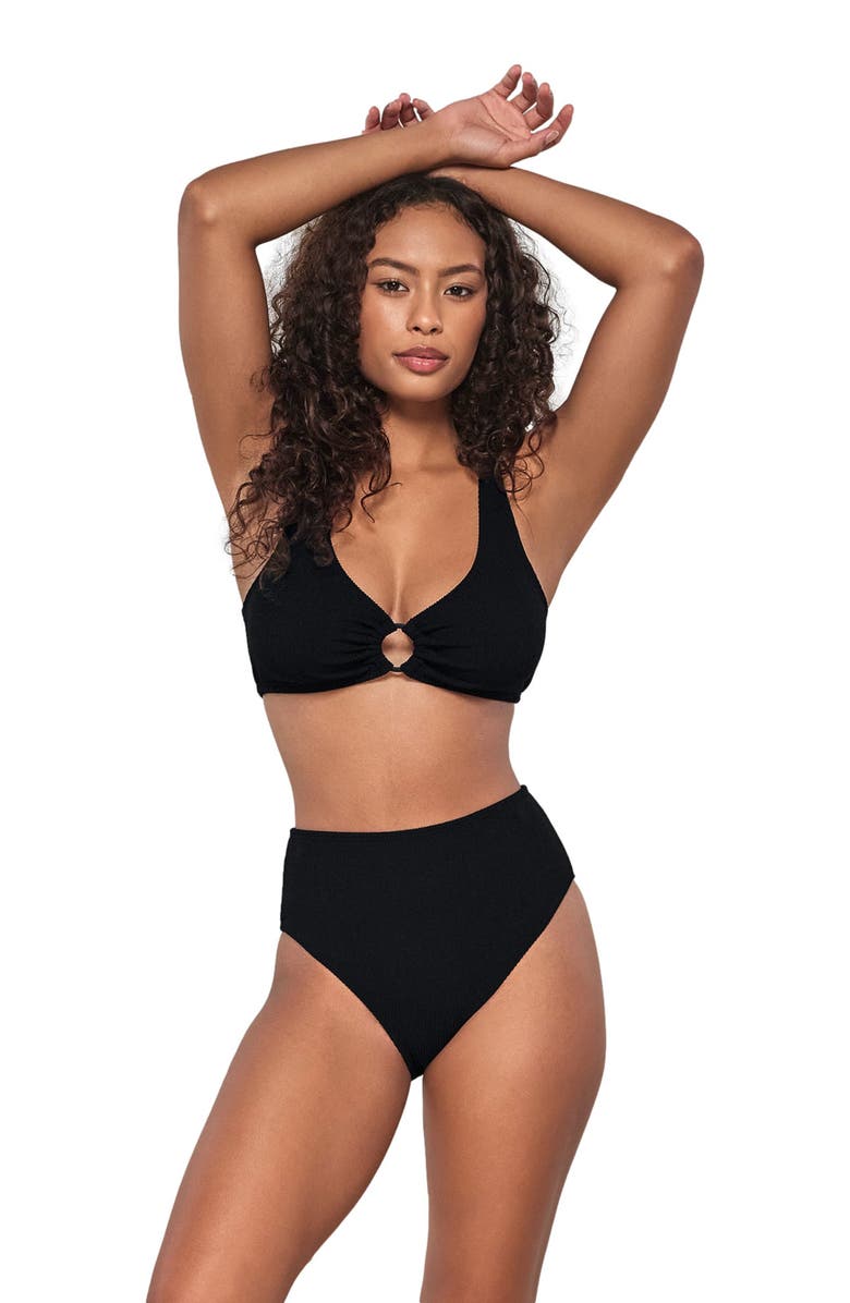 Pacifica by Sunsets Oceana Bikini Swimsuit Top - F Cup, Main, color, Black Pacifica