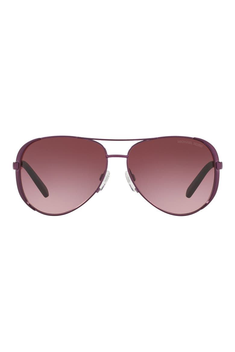 Collection 59mm Aviator Sunglasses, Main, color, PLUM/ BURGUNDY GRADIENT