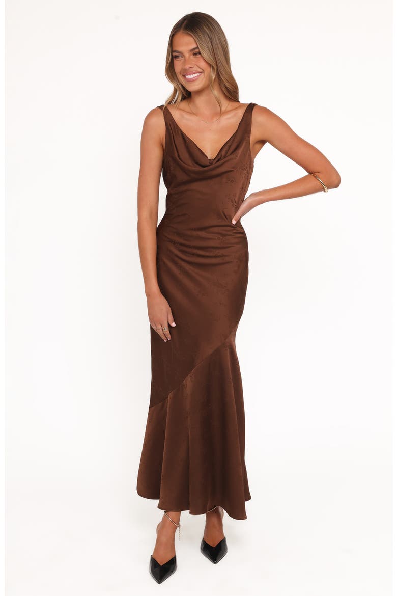 Zabrina Floral jacquard Cocktail Dress, Alternate, color, BROWN FLORAL