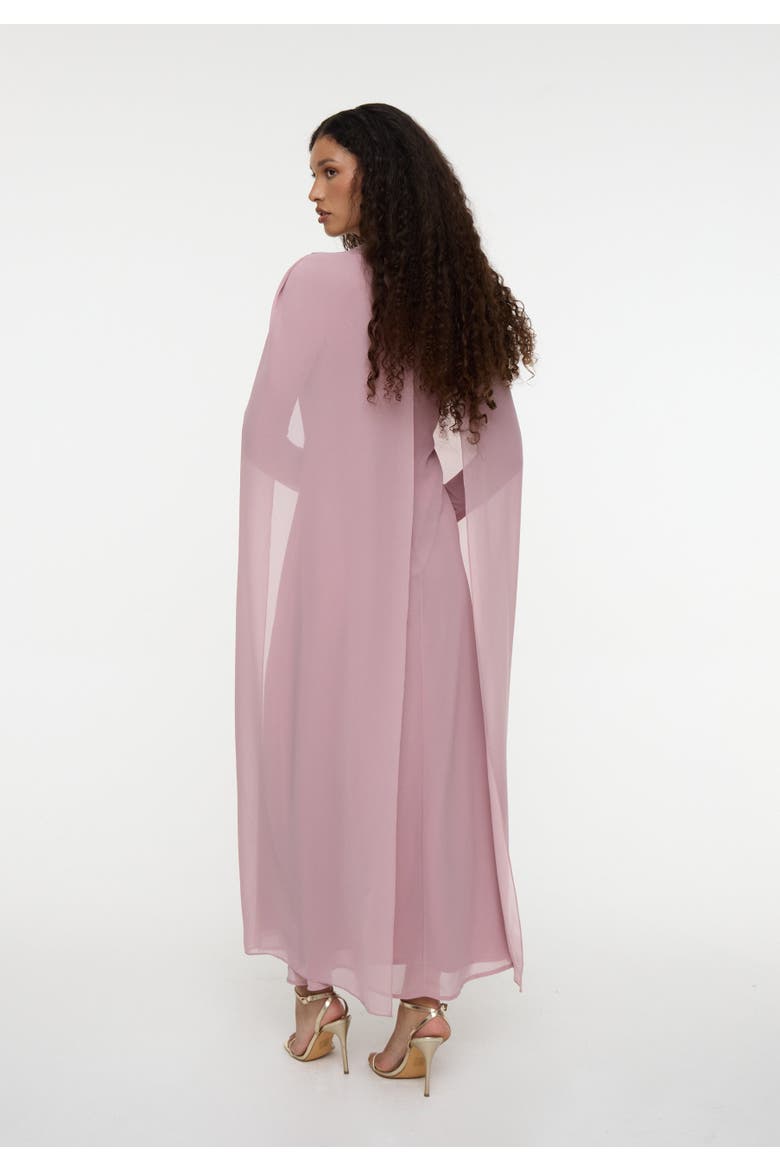 Modest Chiffon Dress Maxi, Alternate, color, FROSTED PINK