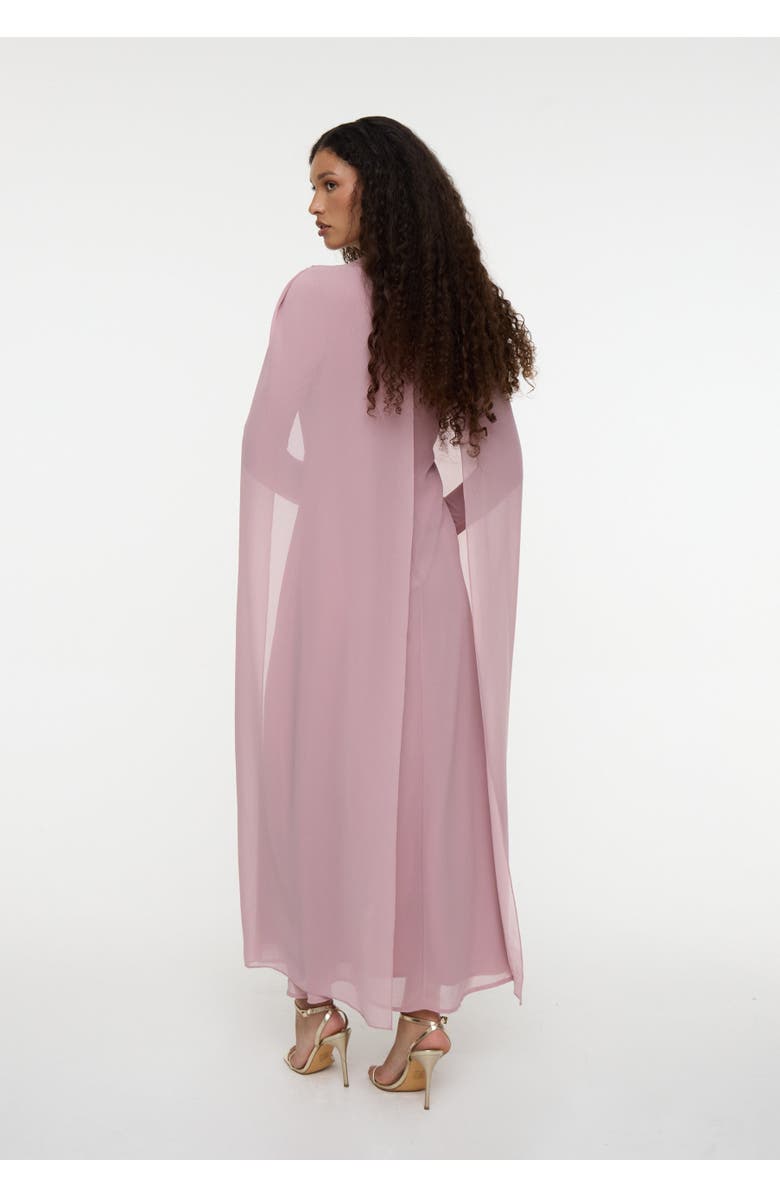 MARYISA Modest Chiffon Dress Maxi, Alternate, color, Frosted Pink