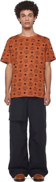 MCM Maxi Monogram Print T-Shirt in Organic Cotton
