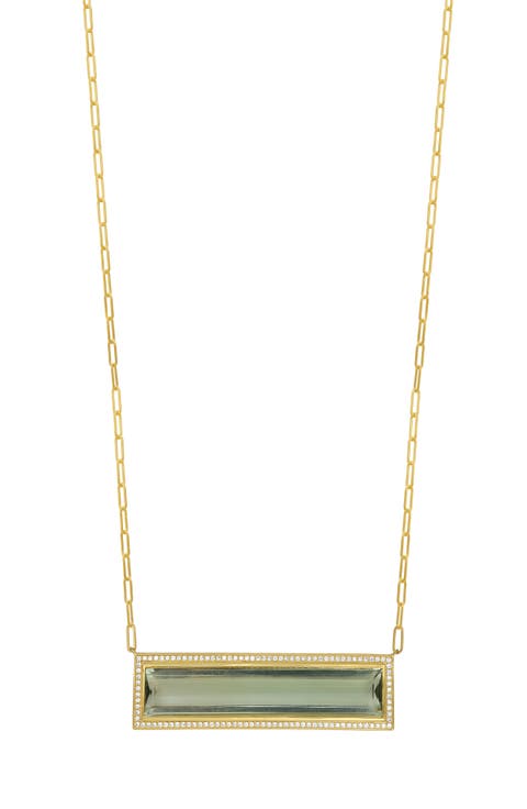 Prasiolite & Diamond Bar Pendant Necklace (Nordstrom Exclusive)