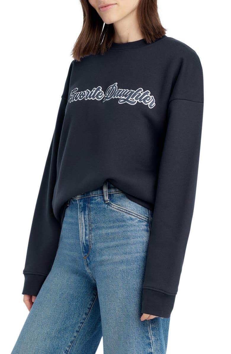 Favorite Daughter The Varsity Sweatshirt, Alternate, color, Navy/ White