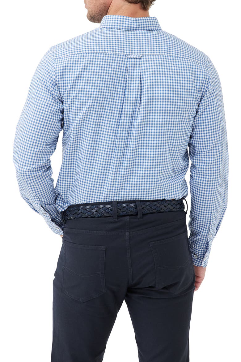 Sports Fit Gingham Button-Down Oxford Shirt, Alternate, color, SEA BLUE