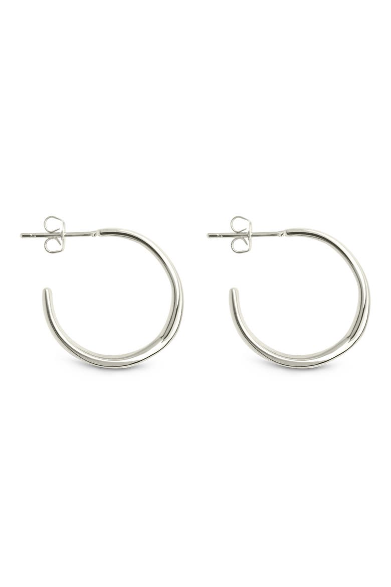 Katya Textured Hoop Earrings, Alternate, color, SILVER
