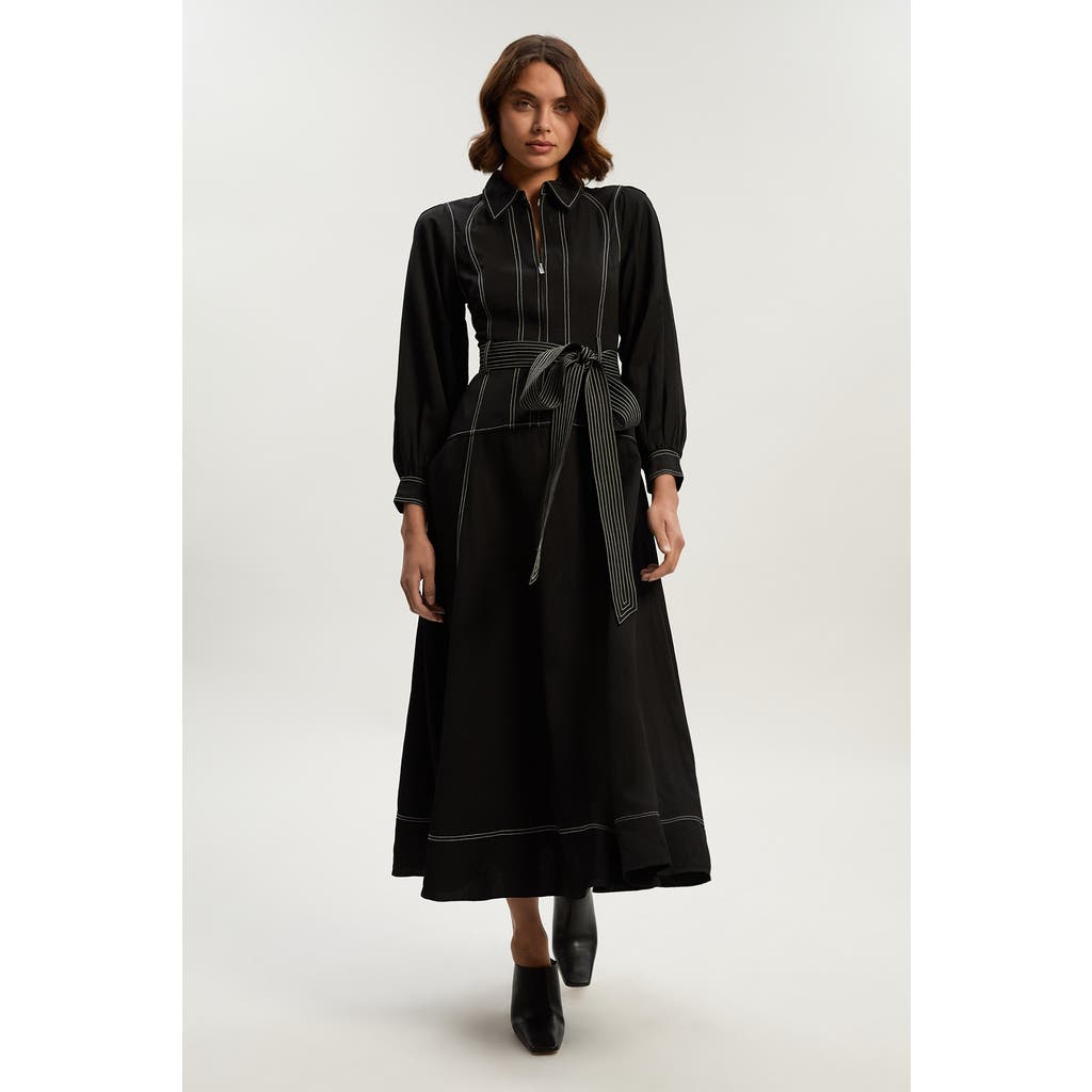 Karen Millen Twill Maxi Dress In Black