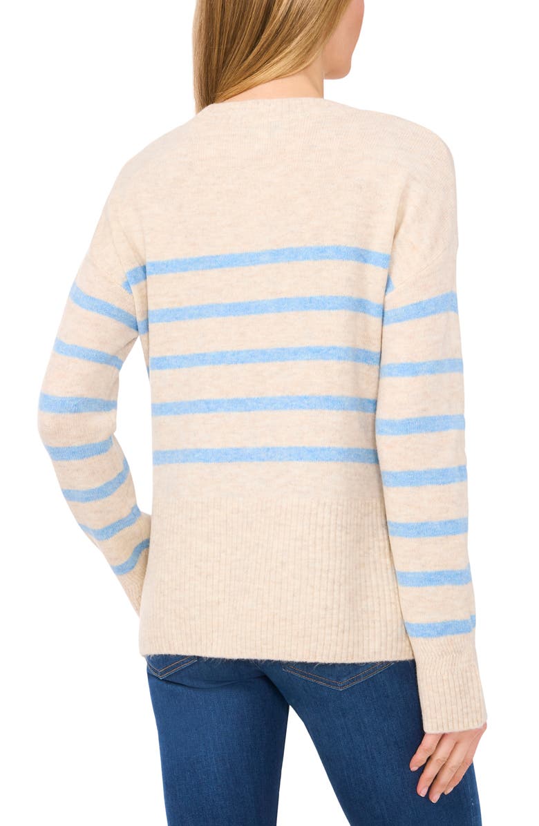 CeCe Stripe Crewneck Sweater, Alternate, color, 