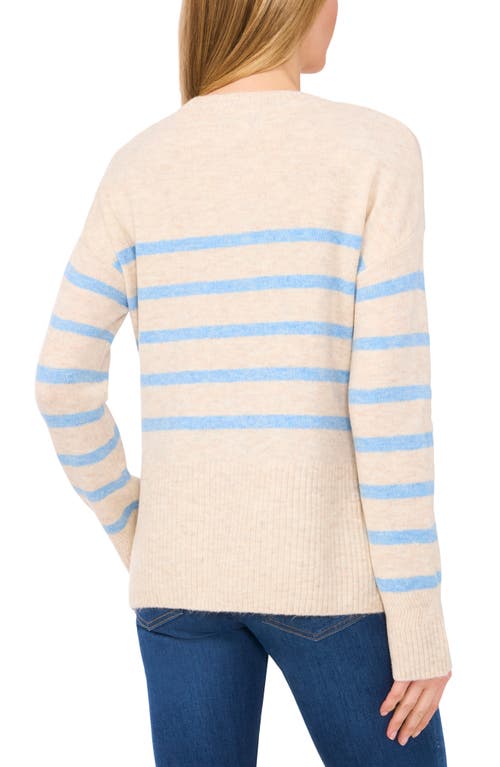 CECE CECE STRIPE CREWNECK SWEATER 