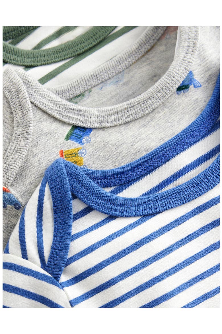 Kids' 3-Pack Long Sleeve Bodysuits, Alternate, color, GREY MARL TRAINS