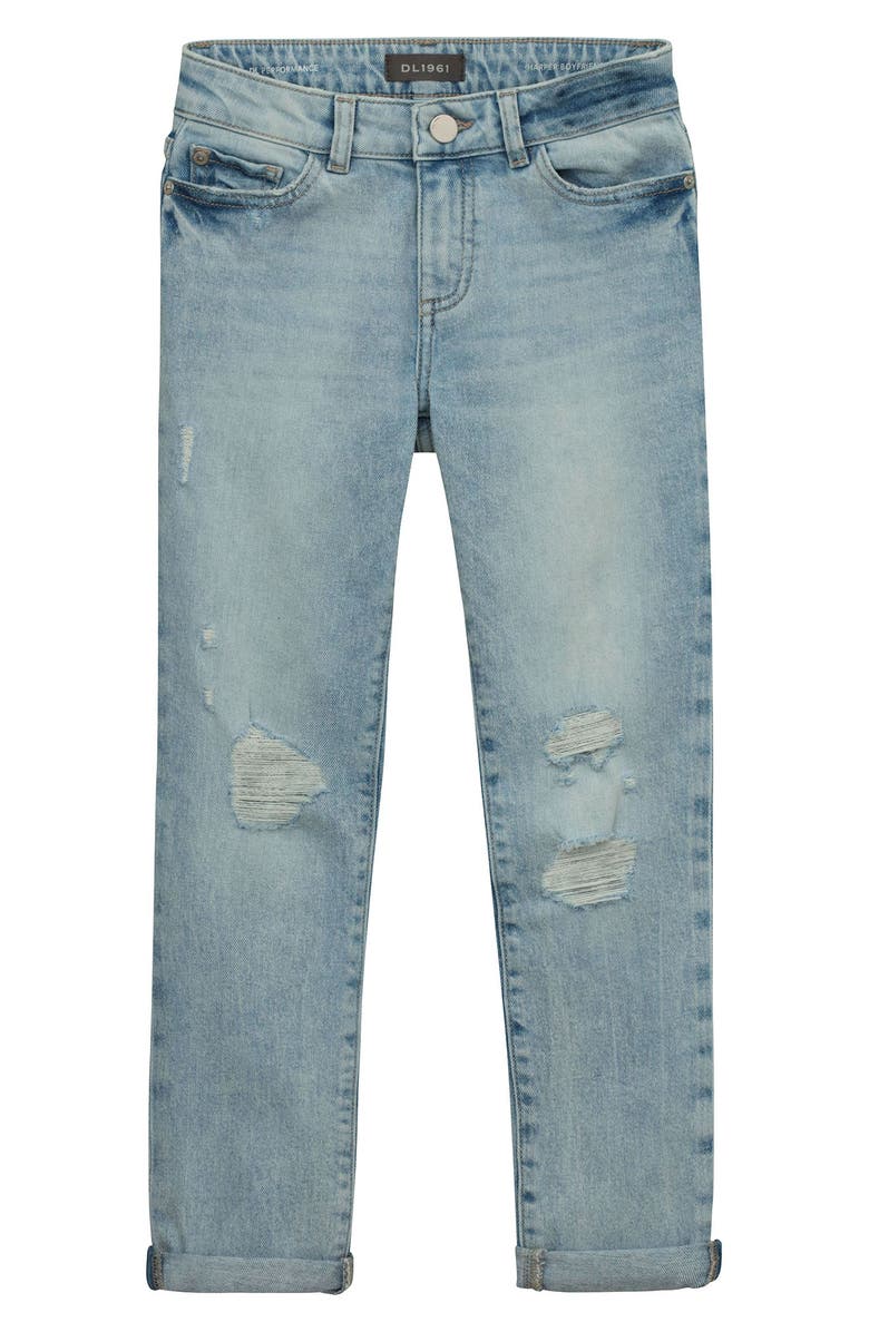 DL1961 Kids' Distressed Boyfriend Jeans, Main, color, Jet Stream Distressed