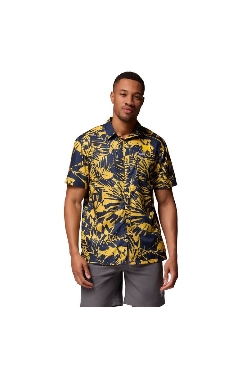 Columbia Men's Columbia Navy Michigan Wolverines Super Slack Tide Omni-Wick Button-Up Shirt, Main, color, Navy