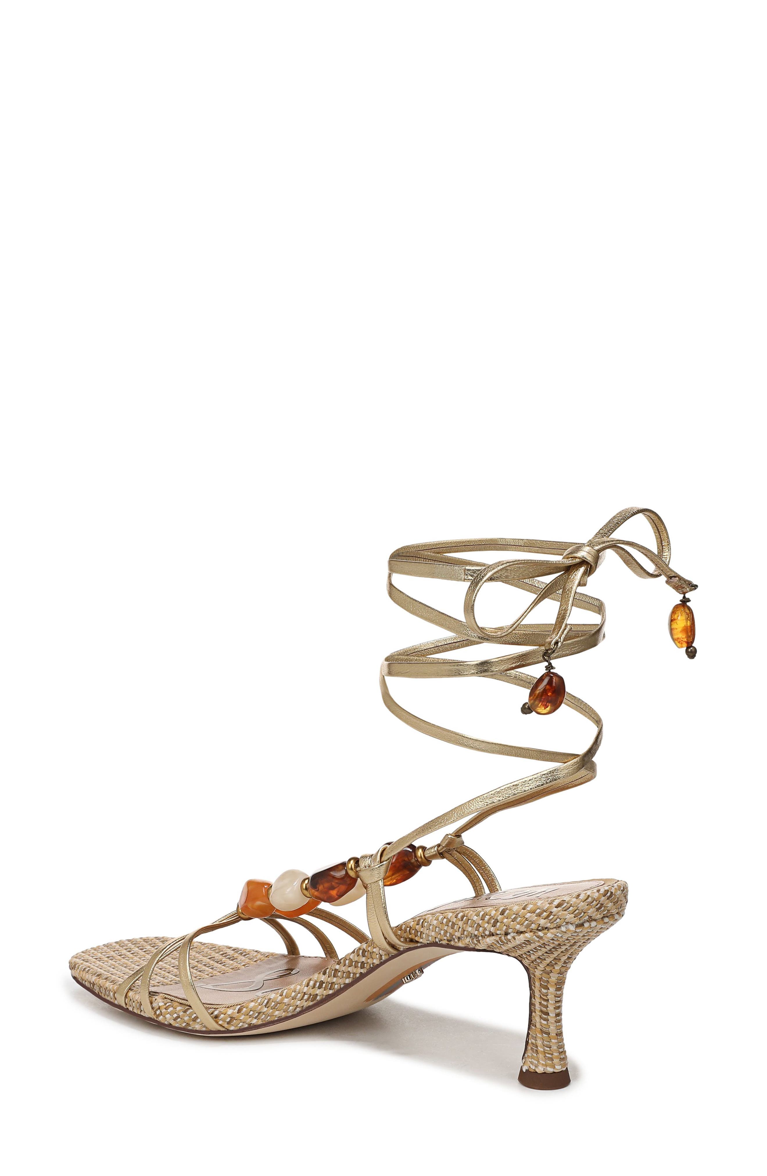 Paloma Ankle Wrap Sandal, Alternate, color, AMBER GOLD