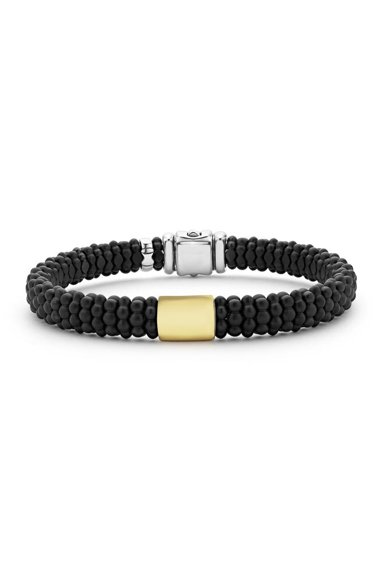 Men's Black Caviar Bracelet, Main, color, SILVER/ BLACK