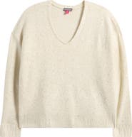 Vince Camuto Sequin Detail V-Neck Sweater