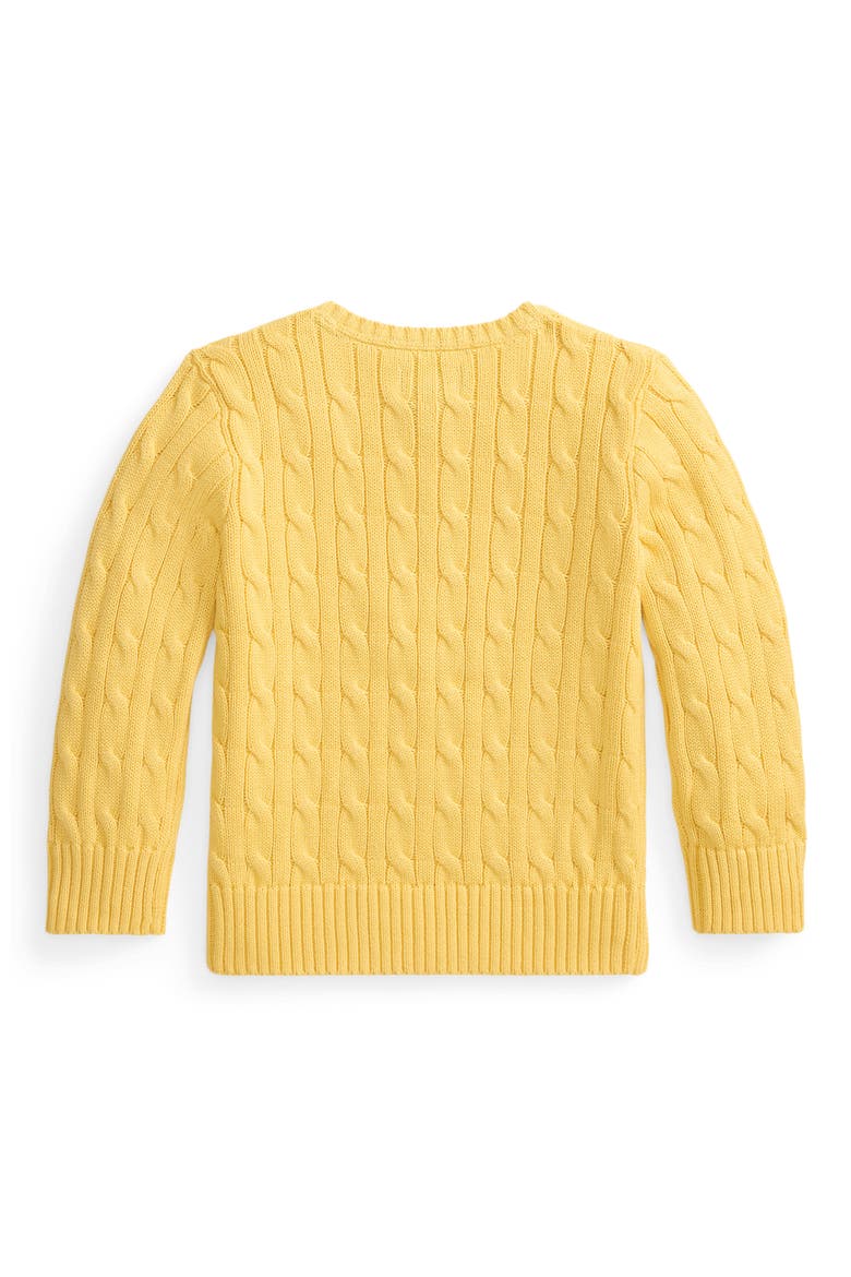 Kids' Cotton Cable Knit Crewneck Sweater, Alternate, color, BEACH YELLOW