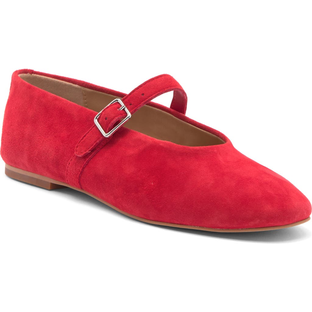 Shop Steve Madden Dreaming Mary Jane Flat In Red Suede
