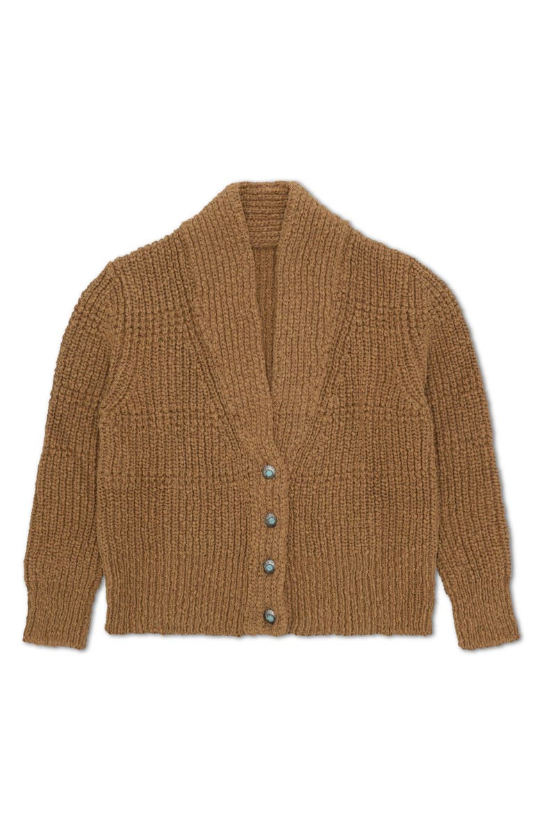 Fortela Navajo Style Open Knit Cardigan, Main, color, Camel