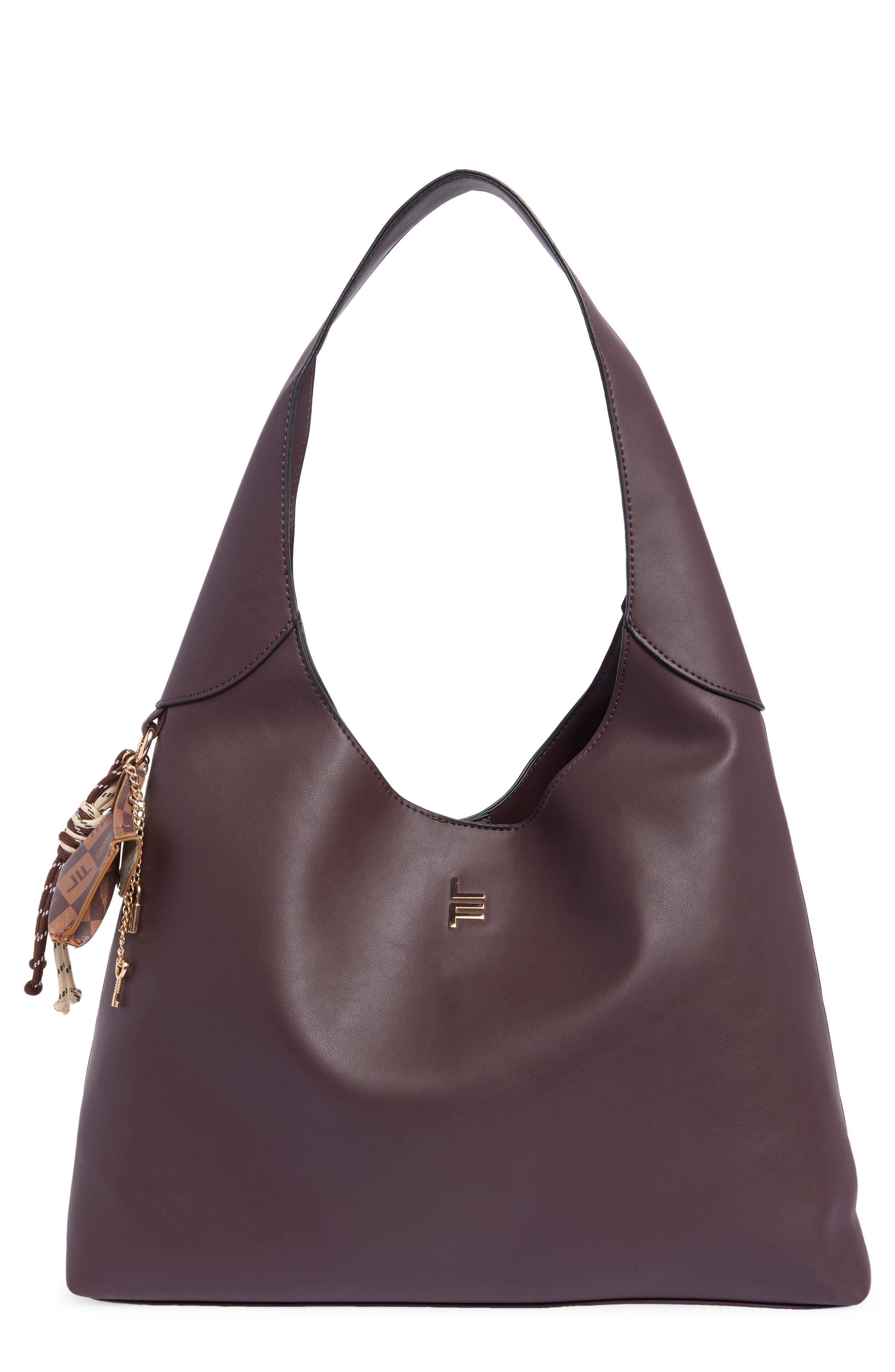 Shopper Tote with Bag Charm, Main, color, CHOCOLATE