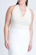 ELOQUII Cowl Halter Neck Top