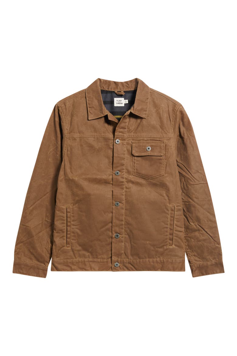Flannel Lined Trucker Jacket, Alternate, color, HAVANA