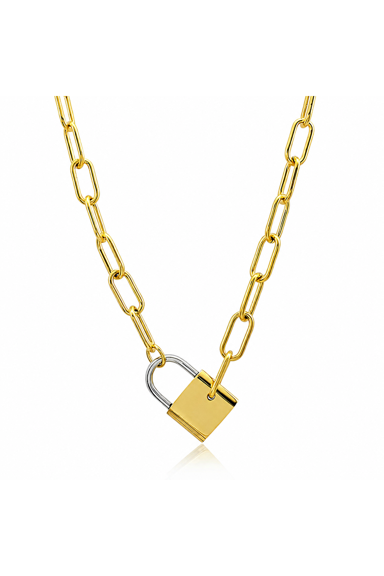 Scarlett Lock Necklace, Main, color, Gold