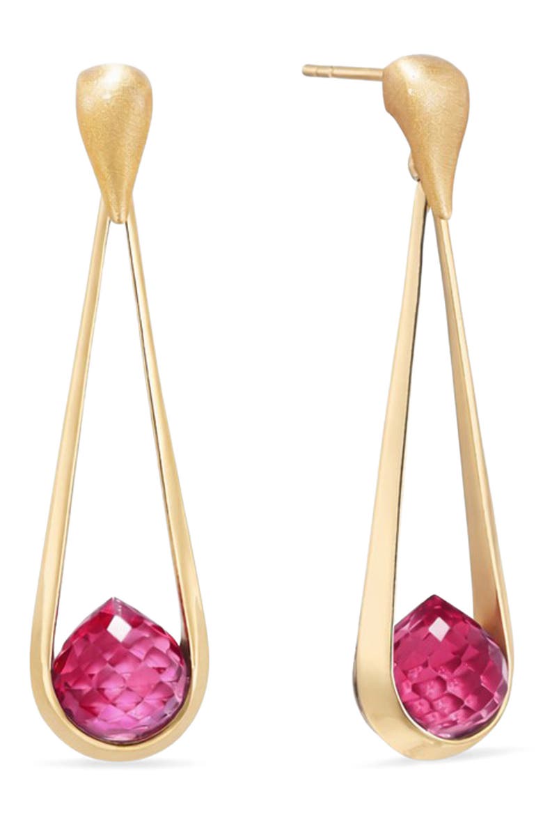 Mini Samui Simulated Stone Drop Earrings, Main, color, SIAM PINK