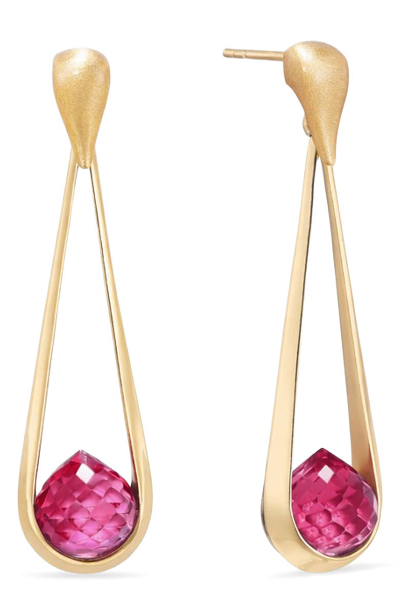Dean Davidson Mini Samui Simulated Stone Drop Earrings, Main, color, Siam Pink