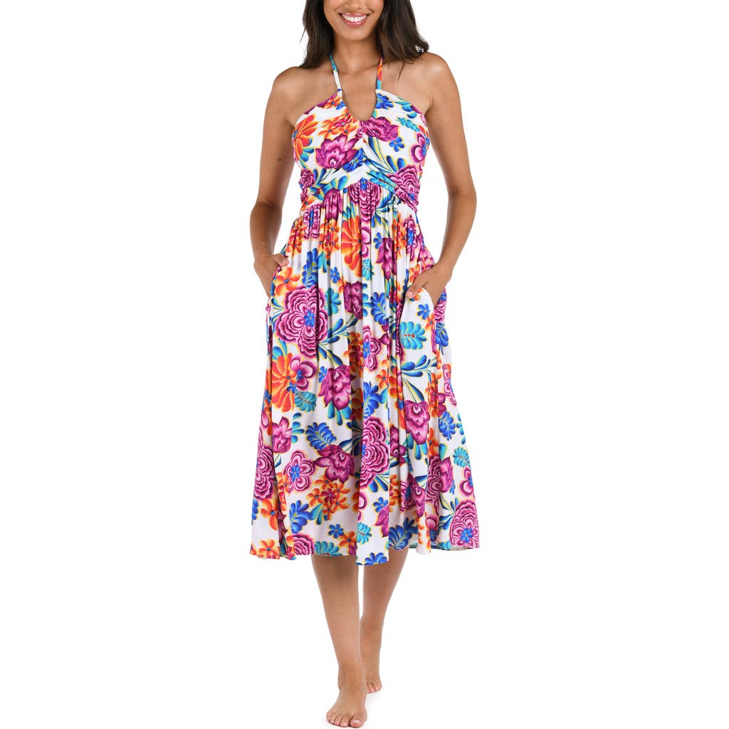 Shop La Blanca Paradiso Halter Midi Cover-up Sundress In White