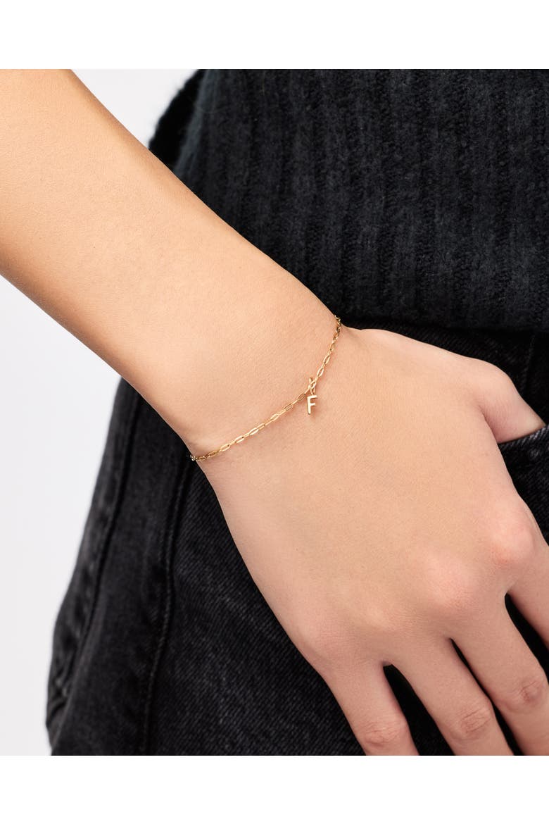 Gold Charm Letter Bracelet, Alternate, color, F
