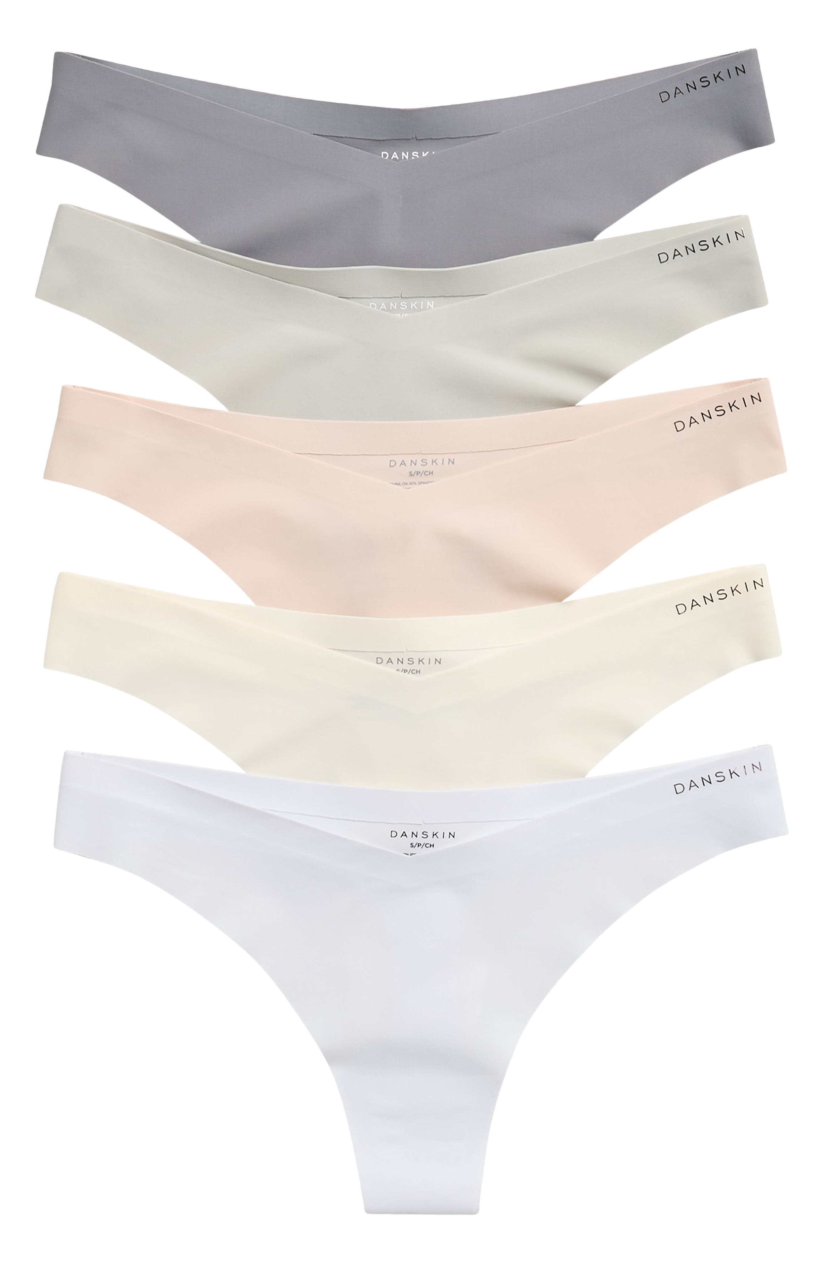 Danskin 5-Pack Laser Double Face Thongs