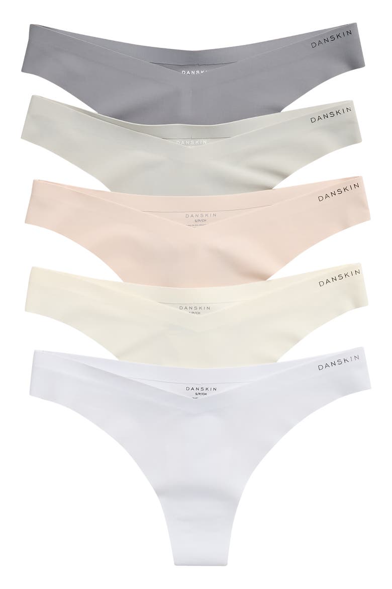 5-Pack Laser Double Face Thongs, Main, color, GREY MULTI
