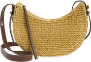 Tory Burch Romy Straw Half Moon Bag