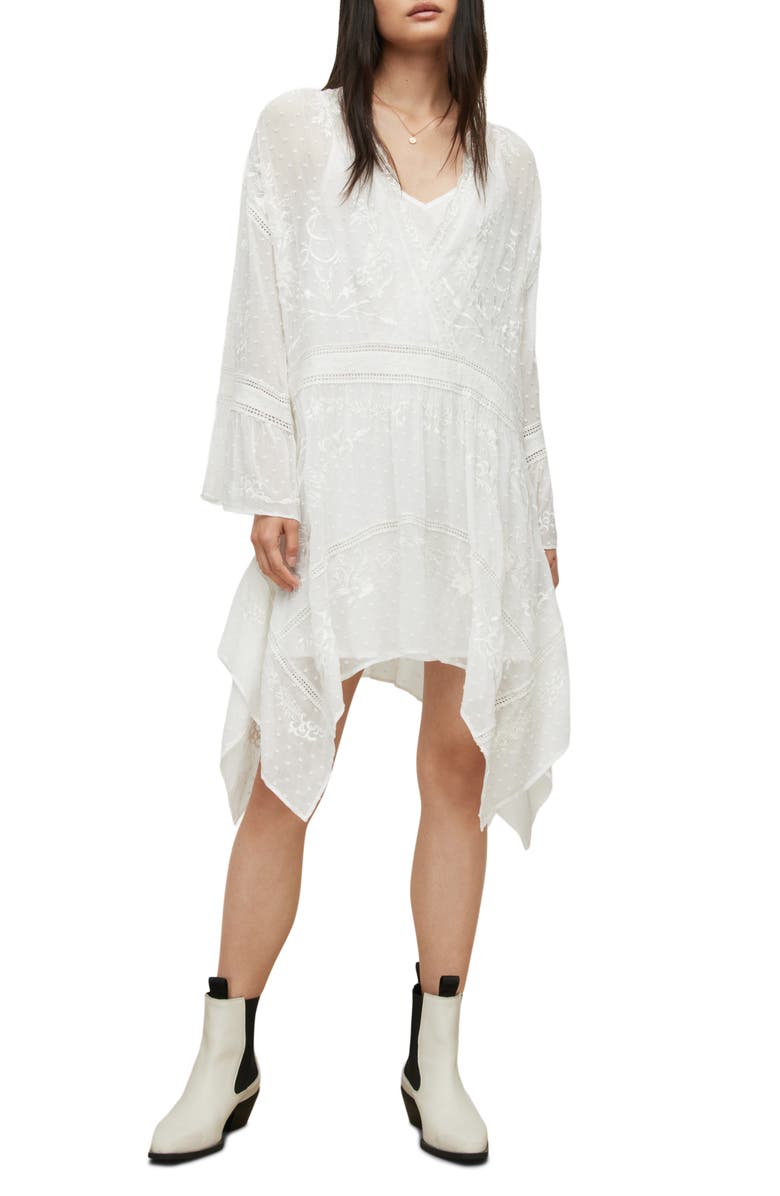 AllSaints Dawn Embroidered Dress, Main, color, 