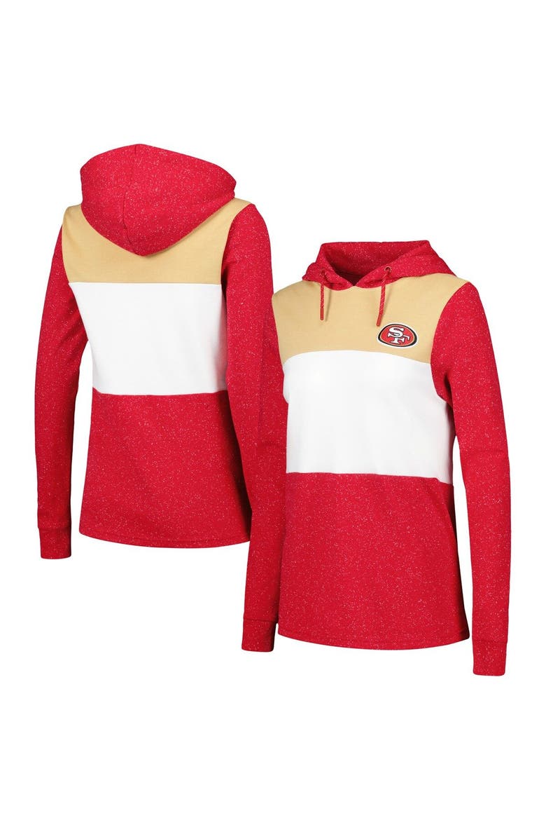 Women's Antigua Scarlet San Francisco 49ers Wicket Pullover Hoodie, Main, color, Scarlet