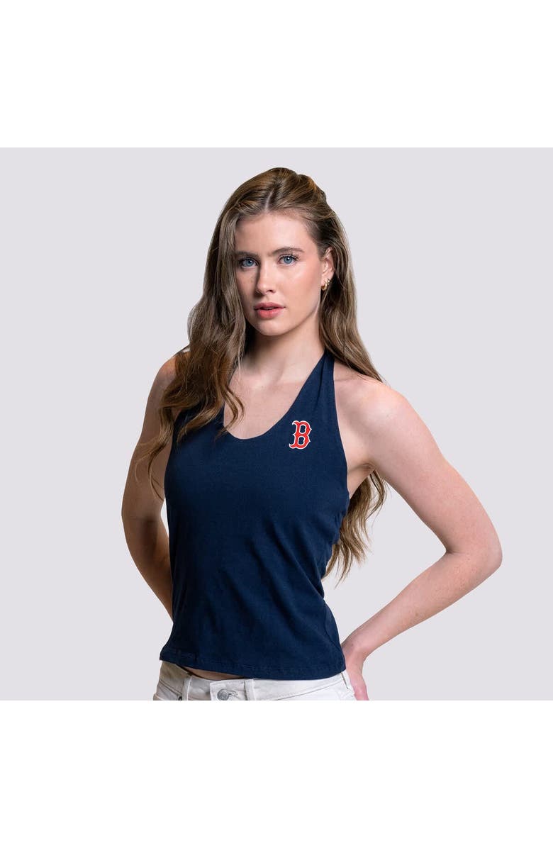 LUSSO Women's Lusso Navy Boston Red Sox Noelle V-Neck Tank Top, Main, color, Navy