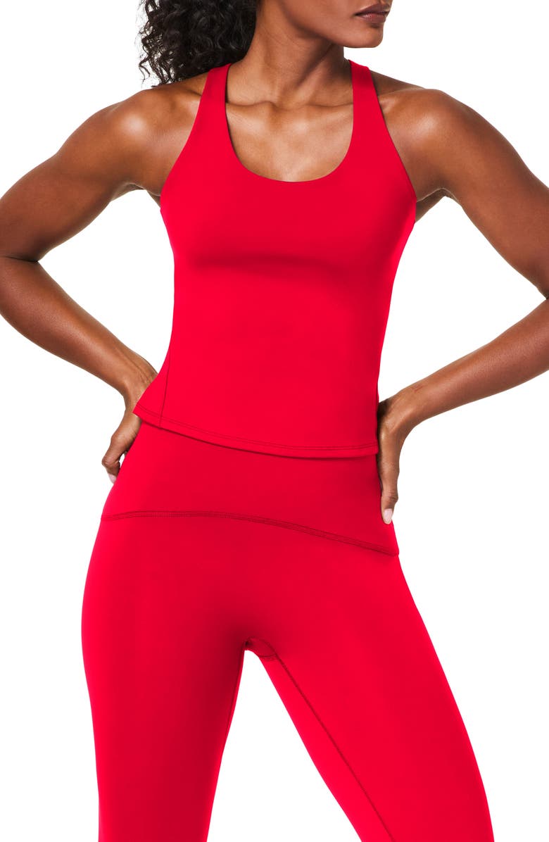 SPANX<sup>®</sup> Get Moving Contour Crossback Shelf Tank, Alternate, color, Spanx Red