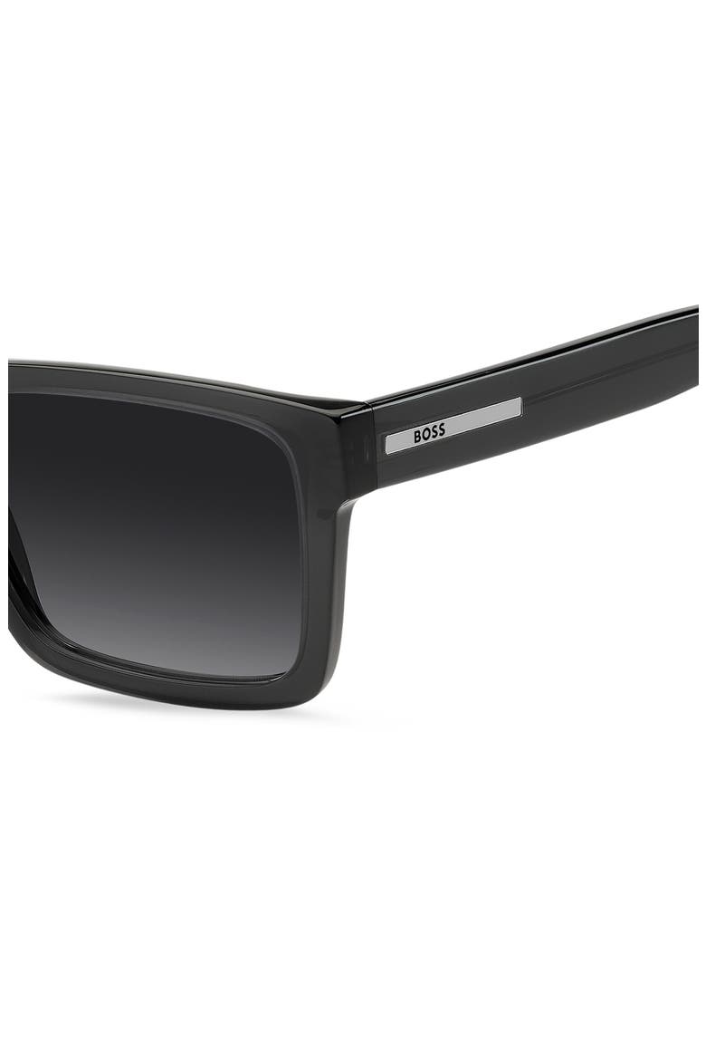 56mm Gradient Rectangular Sunglasses, Alternate, color, GREY/ DARK GREY SF